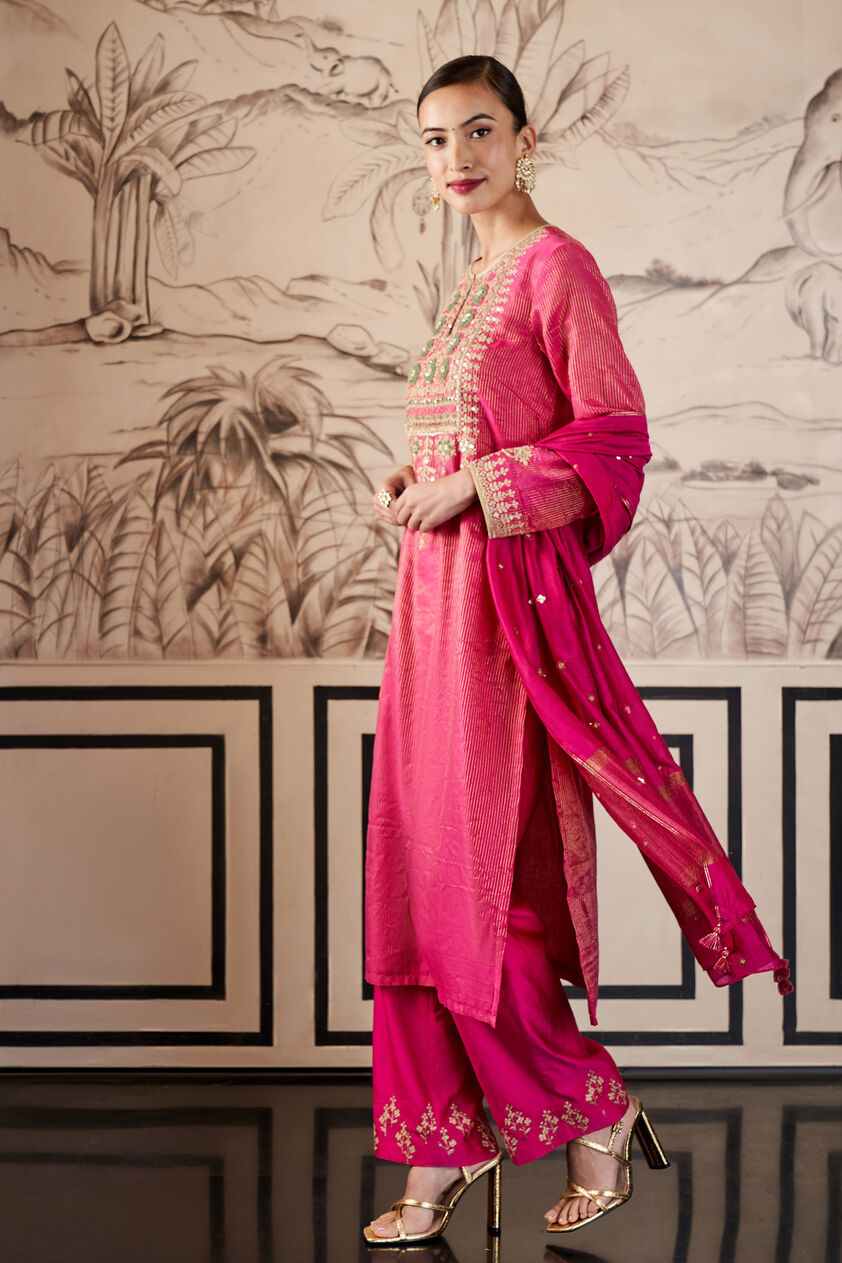 Jasnaaz Suit Set - Hot Pink, Hot Pink, image 2