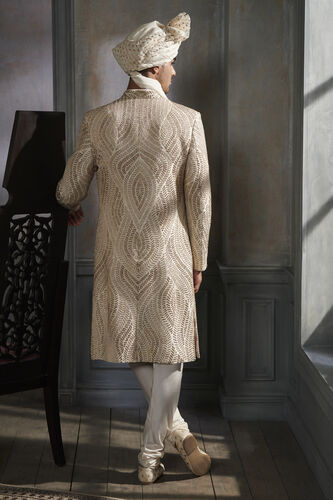 Palvit Sherwani - Off White, Off White, image 4