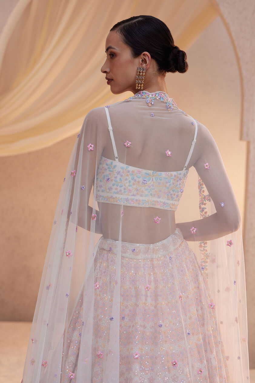 Thamarai Embroidered Lehenga Set - Natural, Natural, image 5