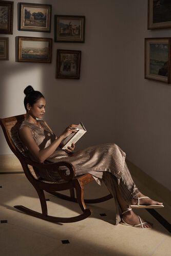 Laze Hand-block Printed Coord - Brown, Brown, image 4