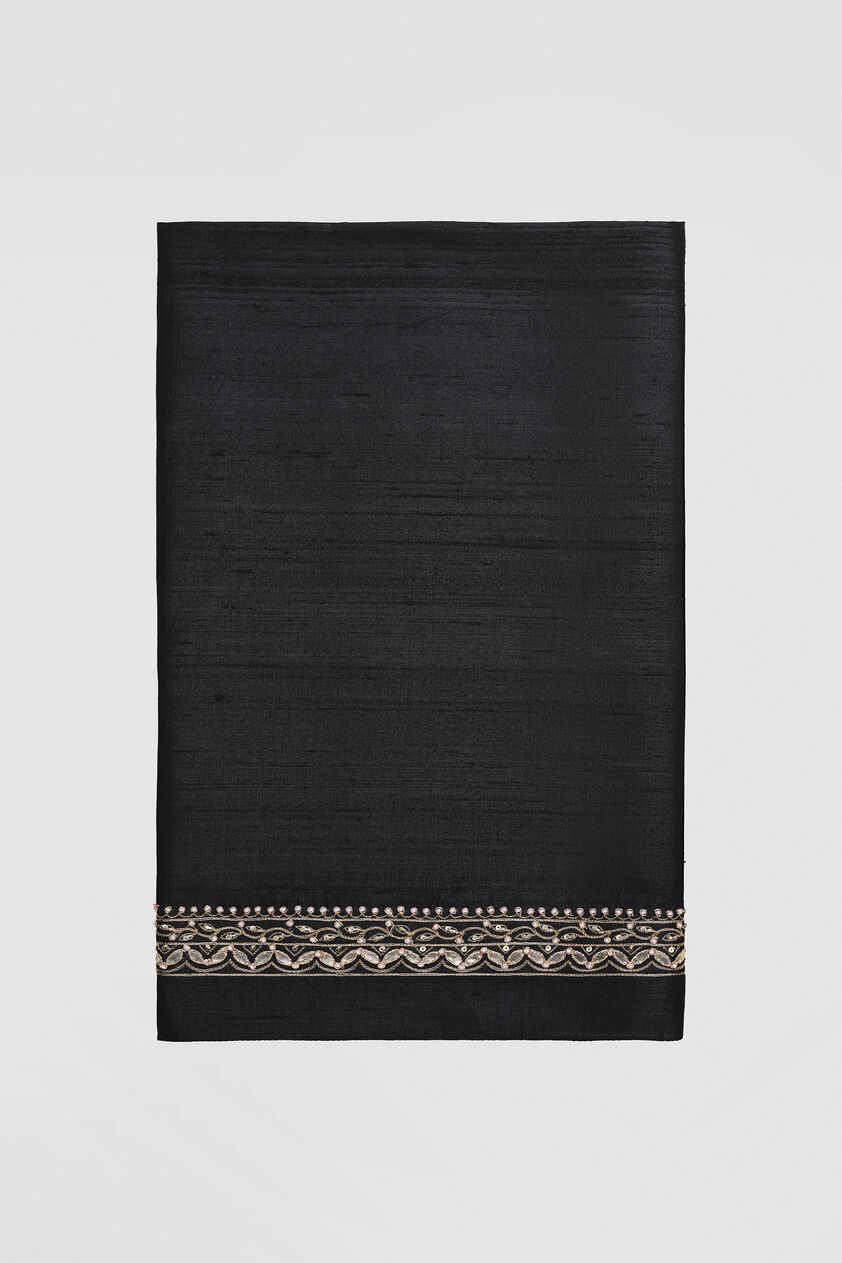 Anushna Handcrafted Badla Georgette Saree, Black, image 9