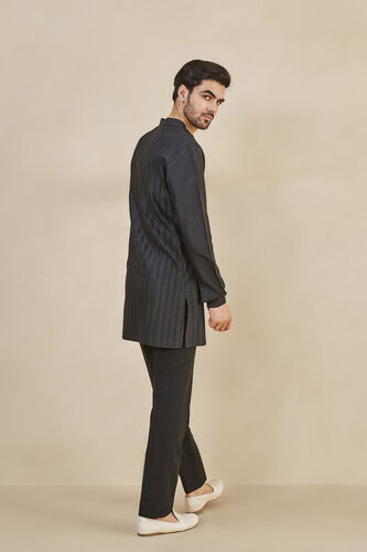 Fiadh Silk Kurta - Black, Black, image 2