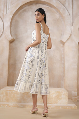 Rohza Hand-block Printed 50S Dress - White, White, image 2