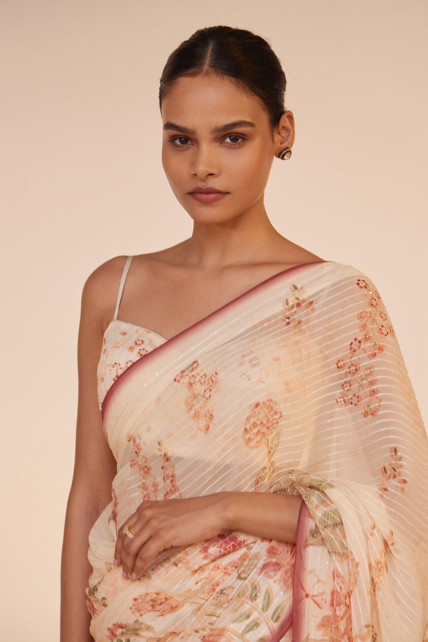 Kiana Saree Set - White, White, image 4