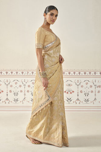 Nalina Handwoven Benarasi Silk Saree - Gold, Gold, image 4