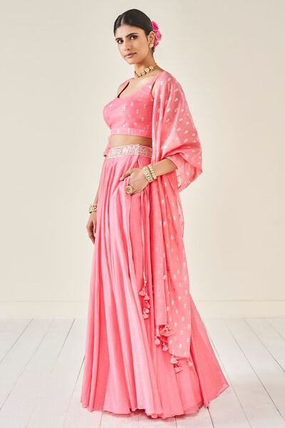 Madhul Lehenga Set - Pink