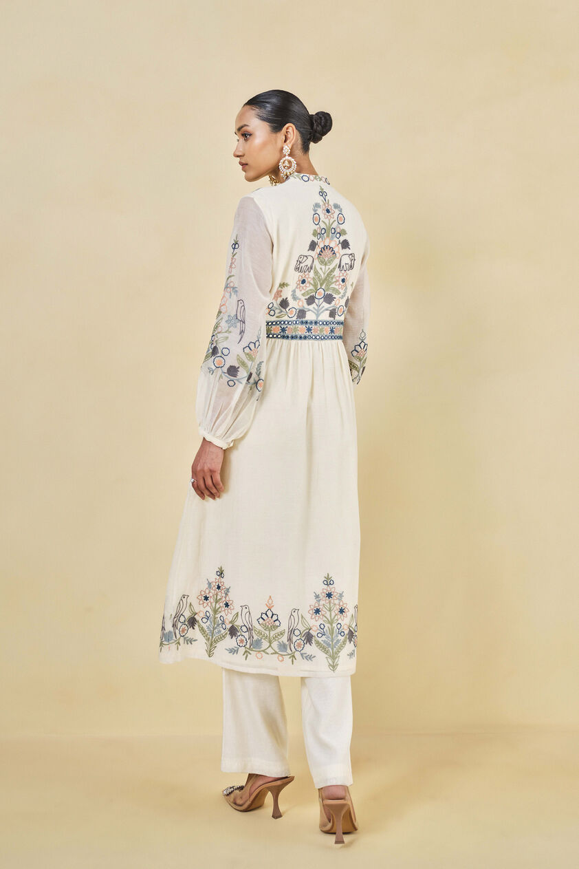 Balsam Hand-embroidered SEWA Mul Suit Set - Natural, Natural, image 2