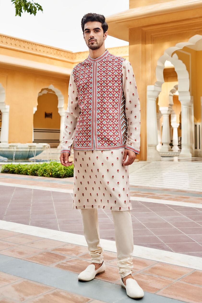 Syed Nehru Jacket - Ivory, Ivory, image 1