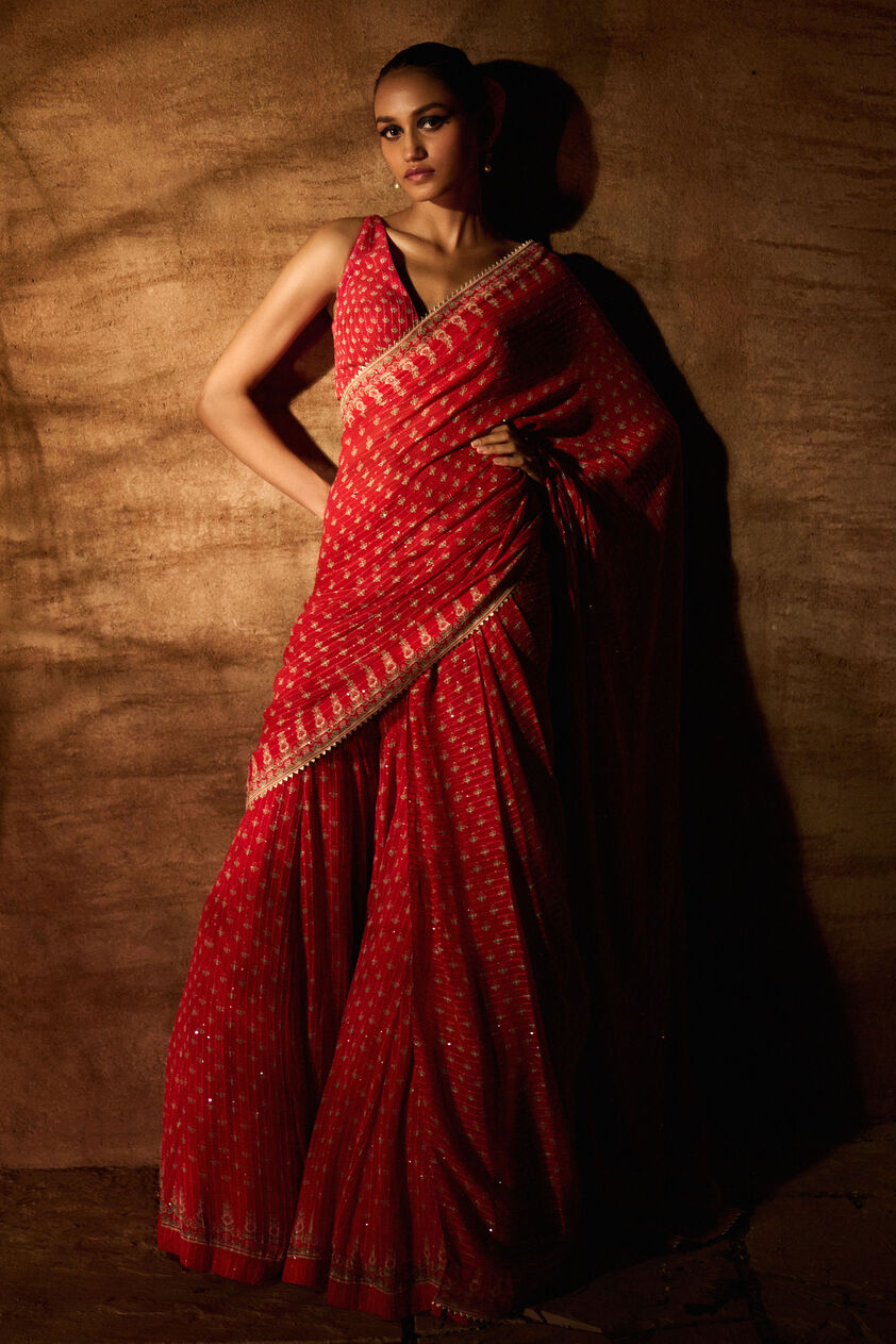 Swargam Gharara Set - Red, Red, image 1