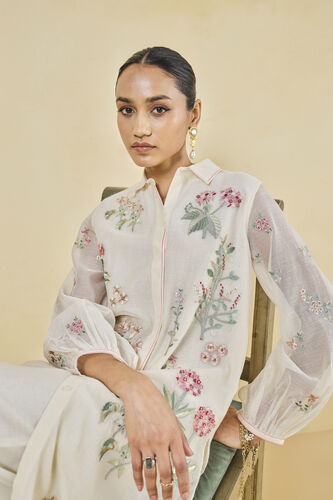 Rhapsody Embroidered Lyocell Coord - Ivory, Ivory, image 6