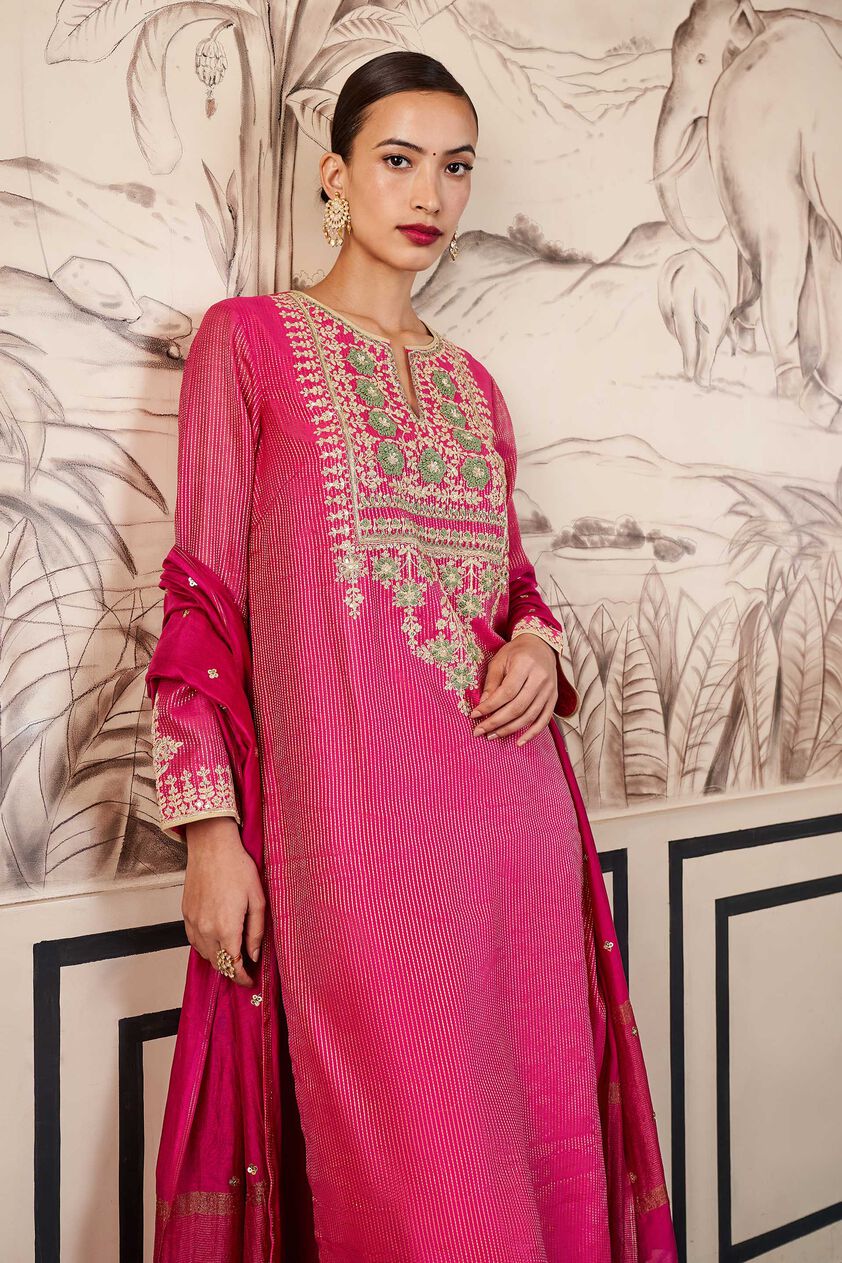 Jasnaaz Suit Set - Hot Pink, Hot Pink, image 5