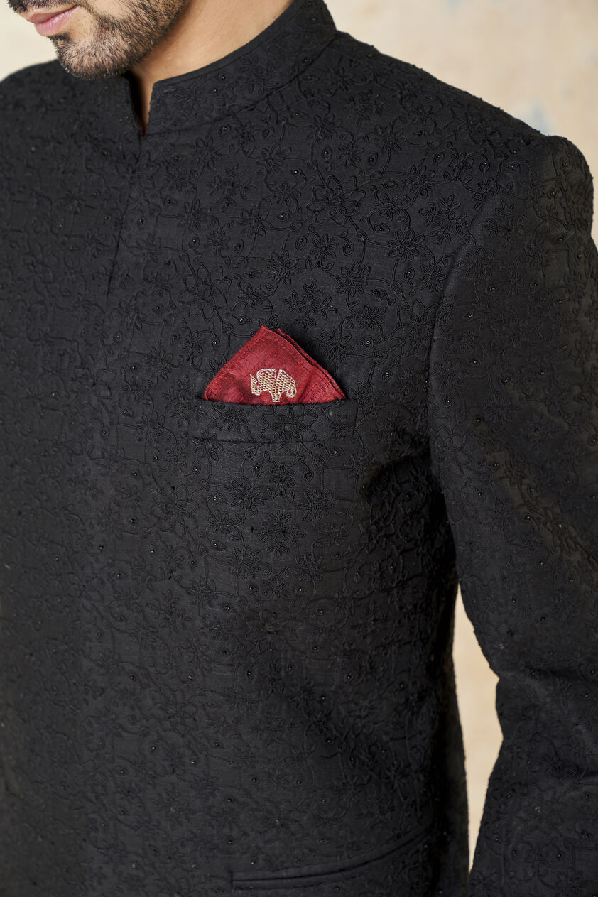 Arman Pocket Square - Maroon, Maroon, image 1
