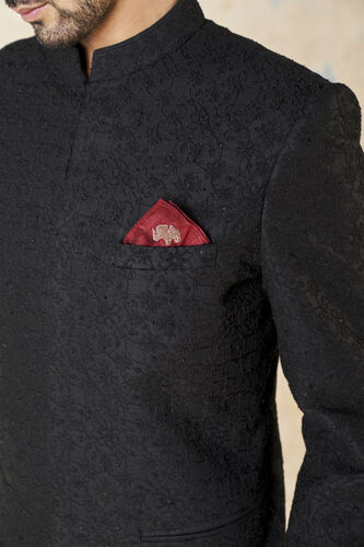 Arman Pocket Square - Maroon, Maroon, image 1