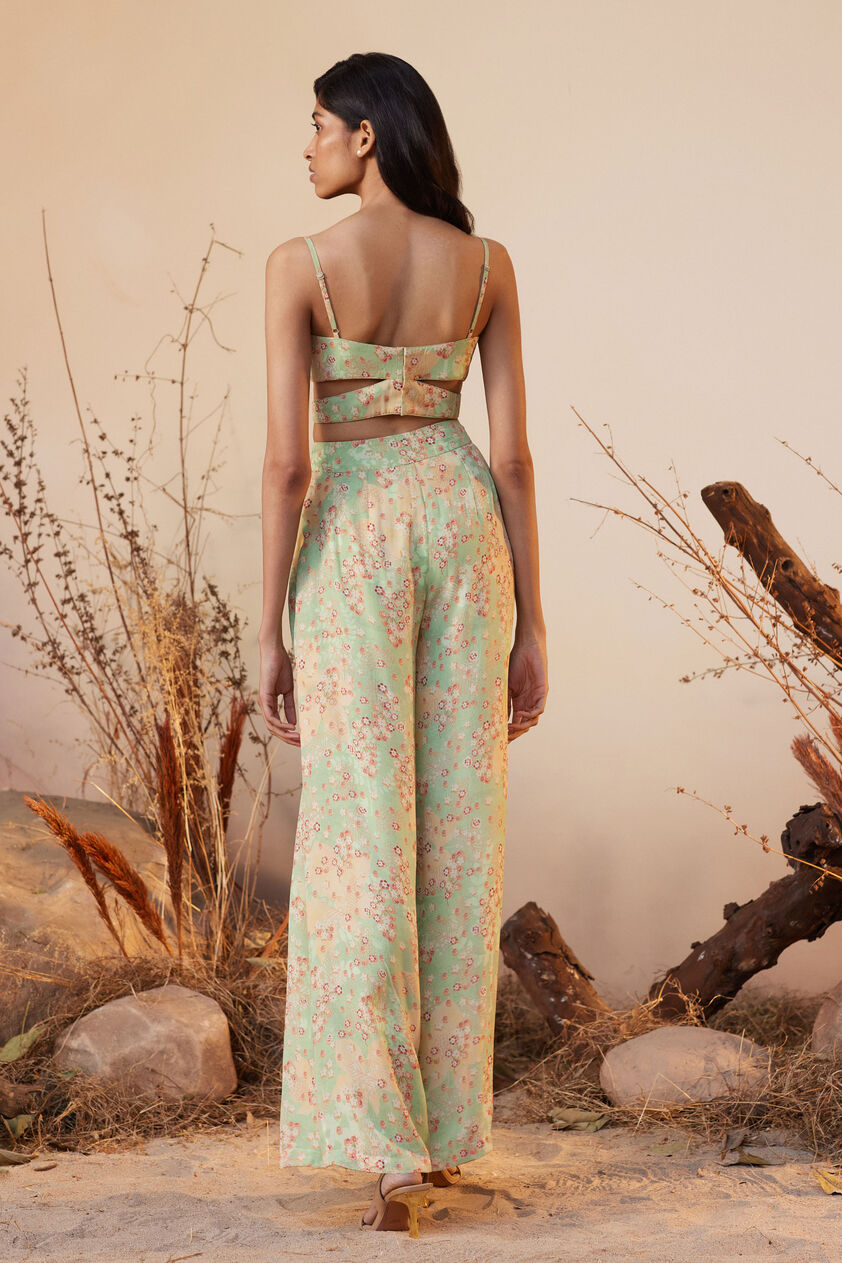 Cerise Crop Top Pant Set - Sage, Sage, image 3