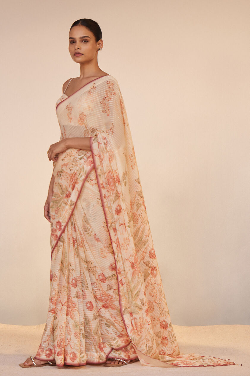 Kiana Saree Set - White, White, image 2