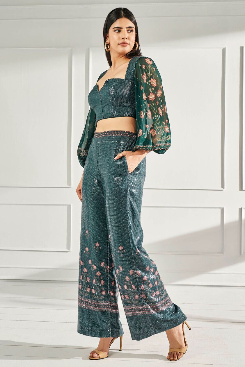 4 - Saturday Night – Green Crop Top & Trousers Set, image 4