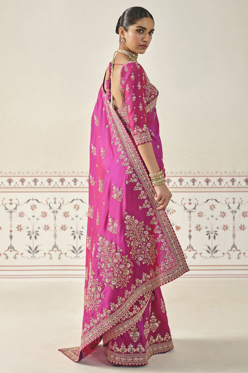 Debasmita Embroidered Saree - Pink, Purple, image 7