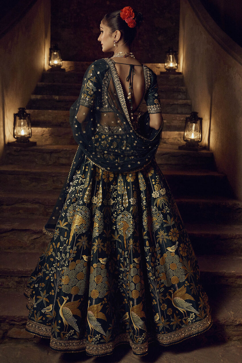 Kimaya Lehenga - Green, Green, image 2
