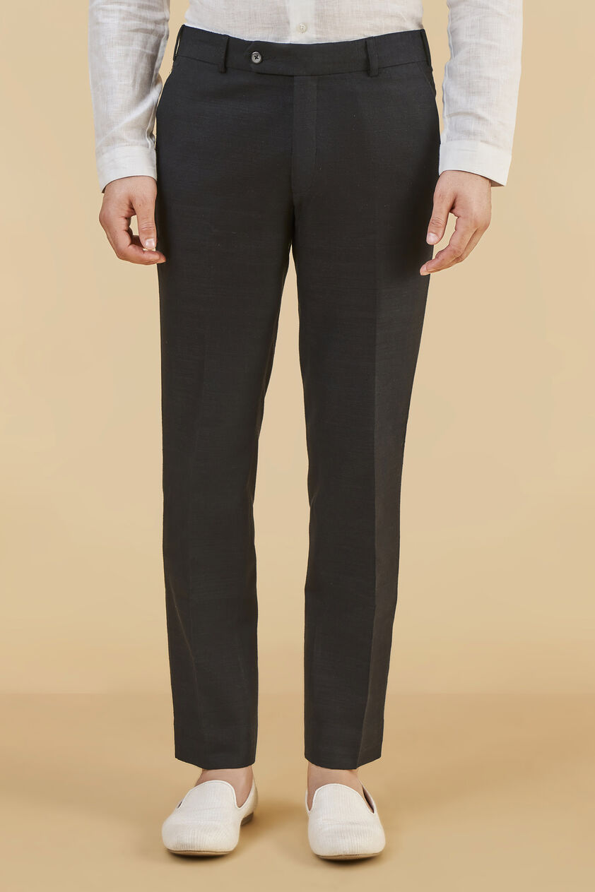 Black Silk Trousers, Black, image 1