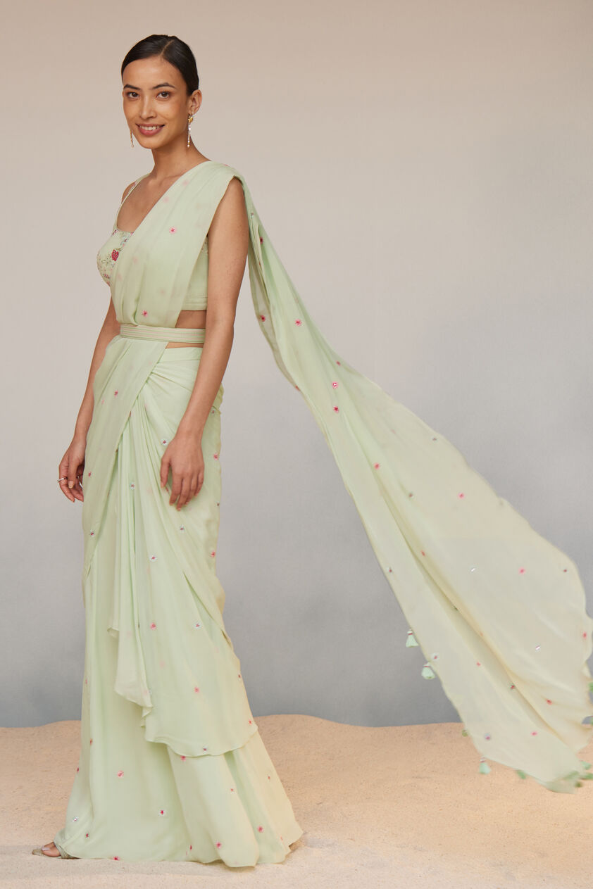 Asterope Saree - Pista, Pista, image 2