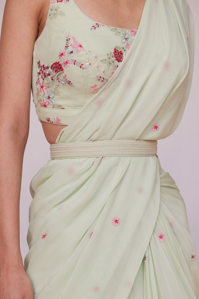 Asterope Saree - Pista, Pista, image 6