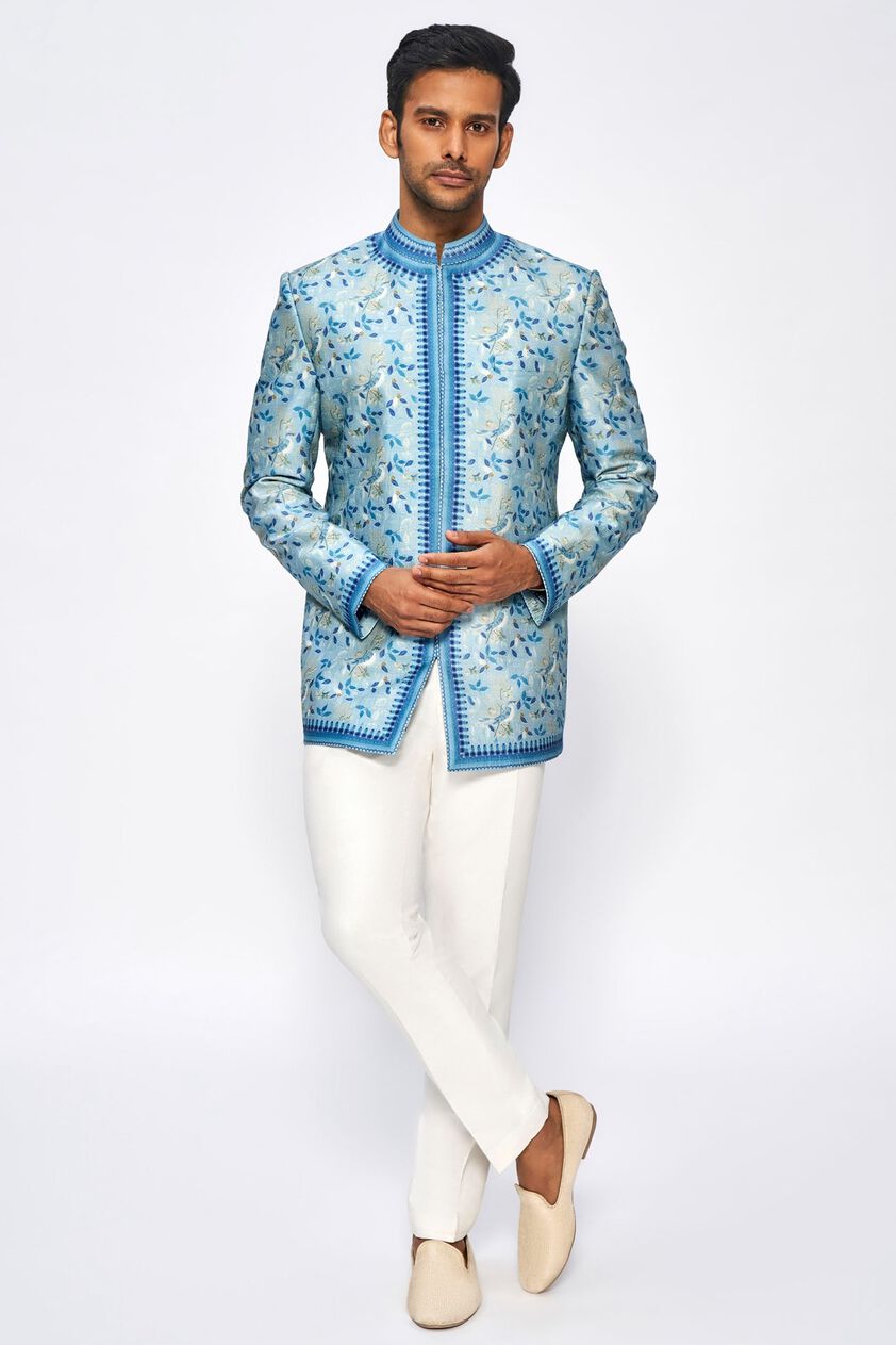 1 - Malaank Bandhgala - Powder Blue, image 1
