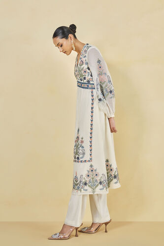 Balsam Hand-embroidered SEWA Mul Suit Set - Natural, Natural, image 3