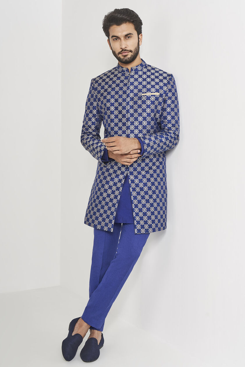 Jeet Sherwani- Navy, , image 4
