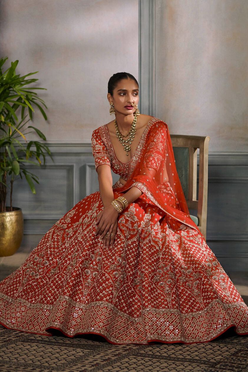 2 - Sitashi Lehenga Set – Red, image 2
