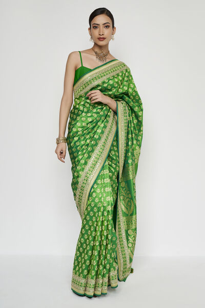 Kheyali Benarasi Saree - Green