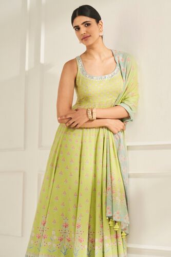 5 - Sravya Anarkali Set – Lime, image 5