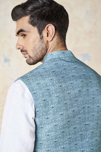 Nimay Nehru Jacket - Blue, Blue, image 6