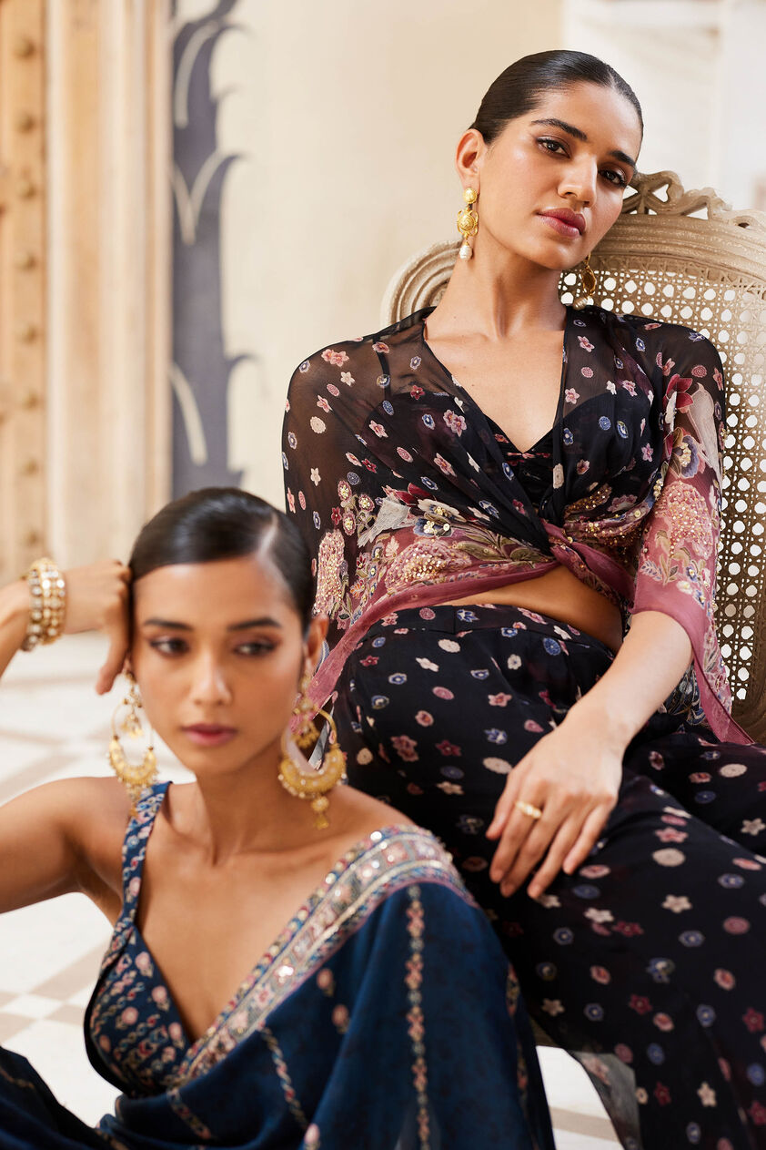 Nuris Saree - Blue, Blue, image 9