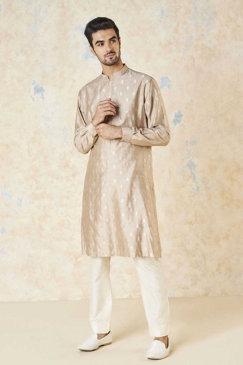 Faizan Silk Kurta - Hazelnut, Hazelnut, image 1