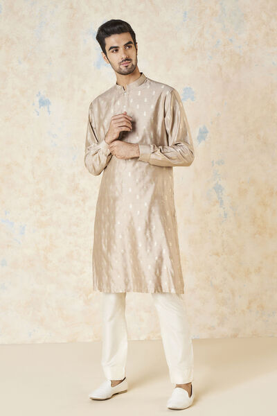 Faizan Silk Kurta - Hazelnut