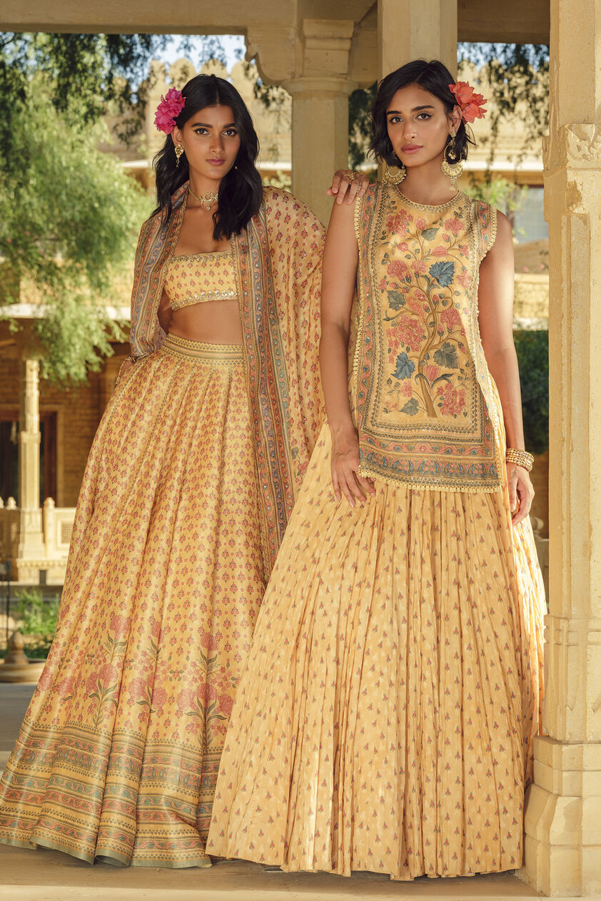 Damaris Lehenga Set - Mustard, Mustard, image 6