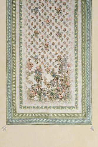 Tayma Silk Stole - Ivory, Ivory, image 2