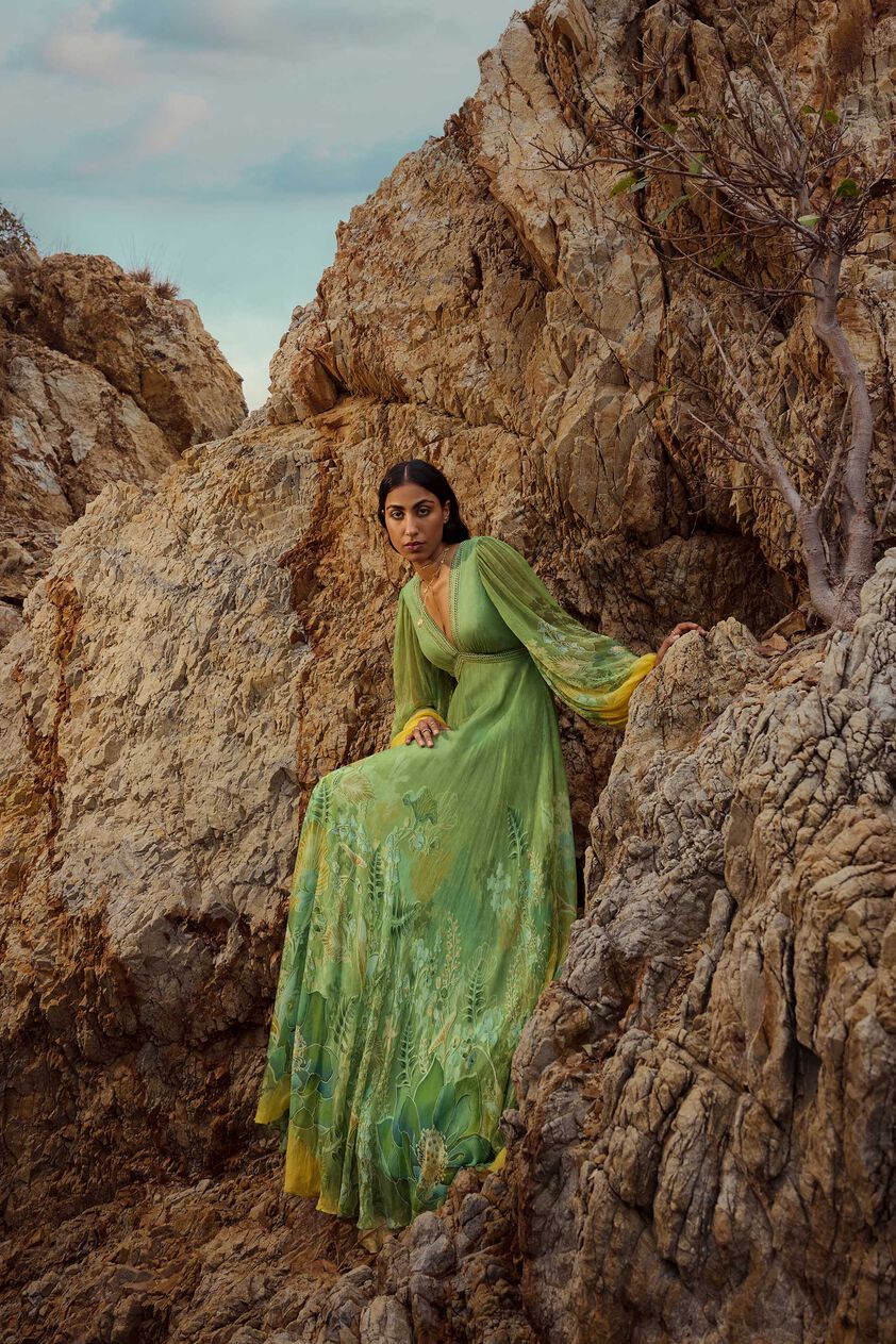 Ivresse Chiffon Gown - Lime, Lime, image 5