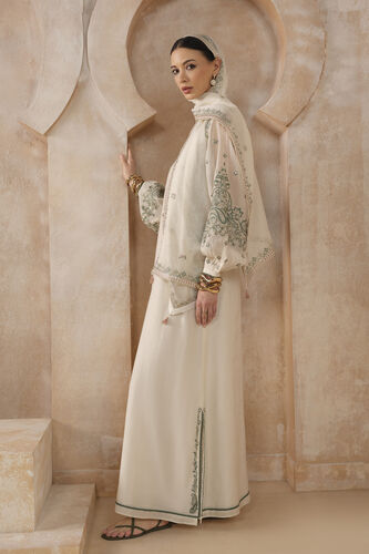 Mesfin Embroidered Mul Kaftan - Natural, Natural, image 3