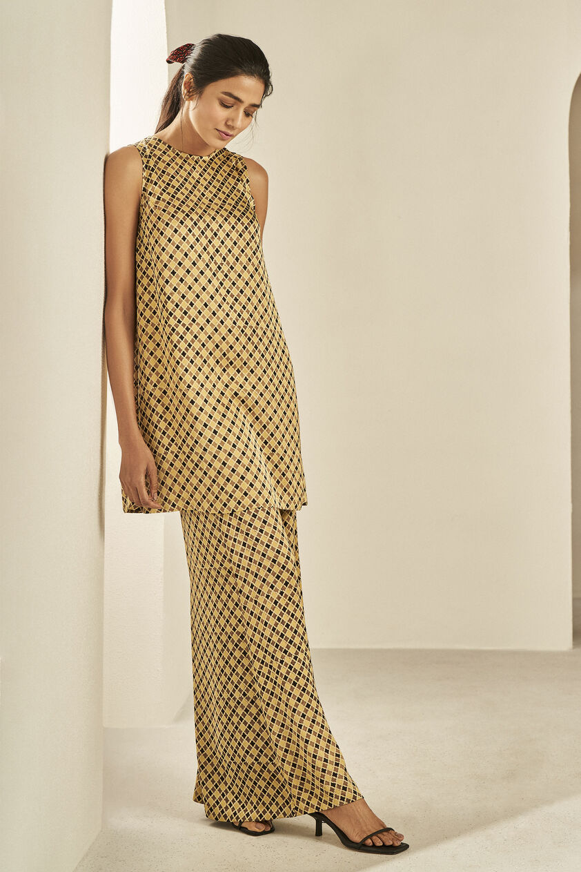 Nazar Sleeveless Coord Set - Ochre, Ochre, image 1