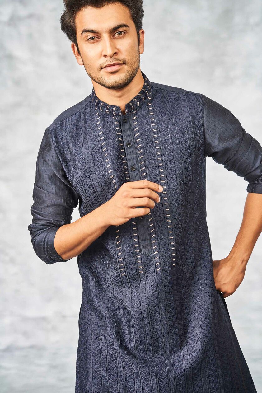 4 - Kaiser Kurta - Navy Blue, image 4