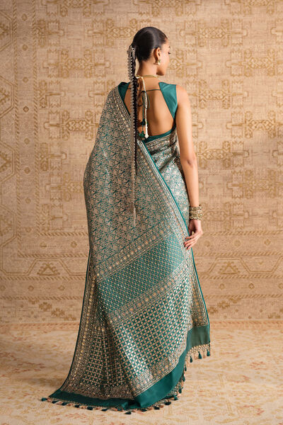 Anedya Handwoven Benarasi Silk Saree - Green