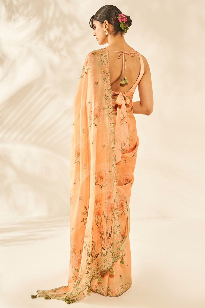 4 - Gamya Saree - Peach, image 4