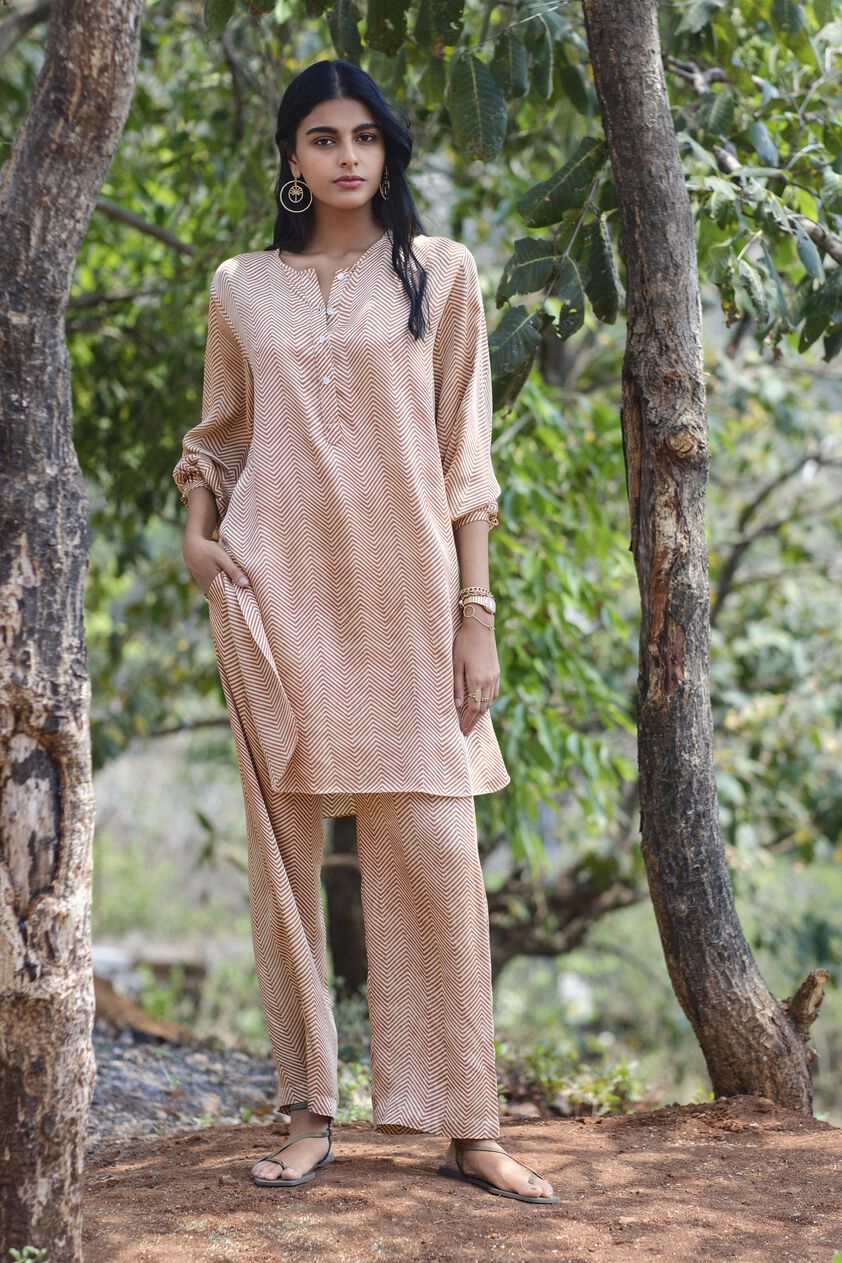 Chevron Tunic Coord - Brick, Brick, image 1