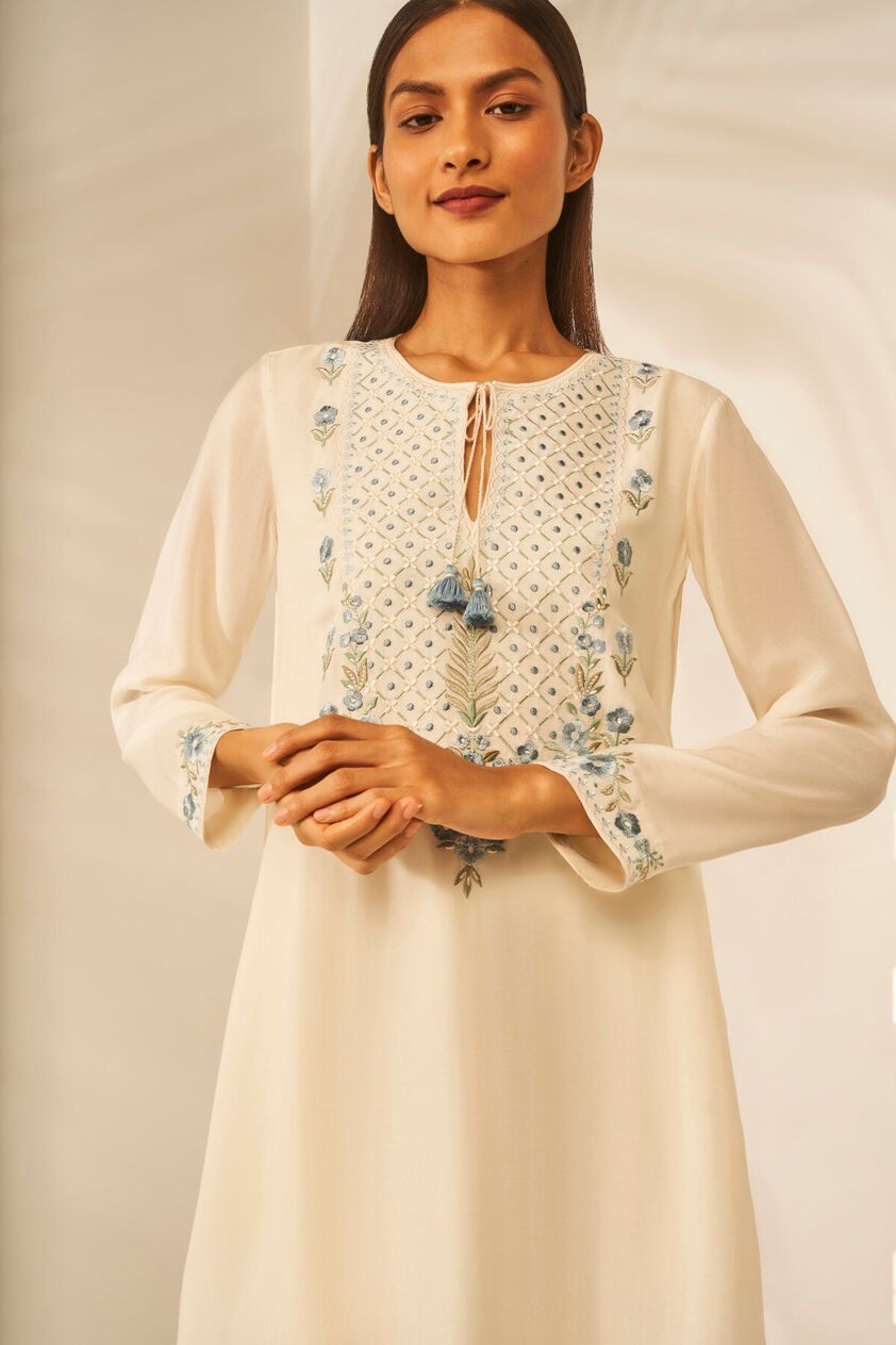 5 - Dhwani Long Kurta set - Cream , image 5