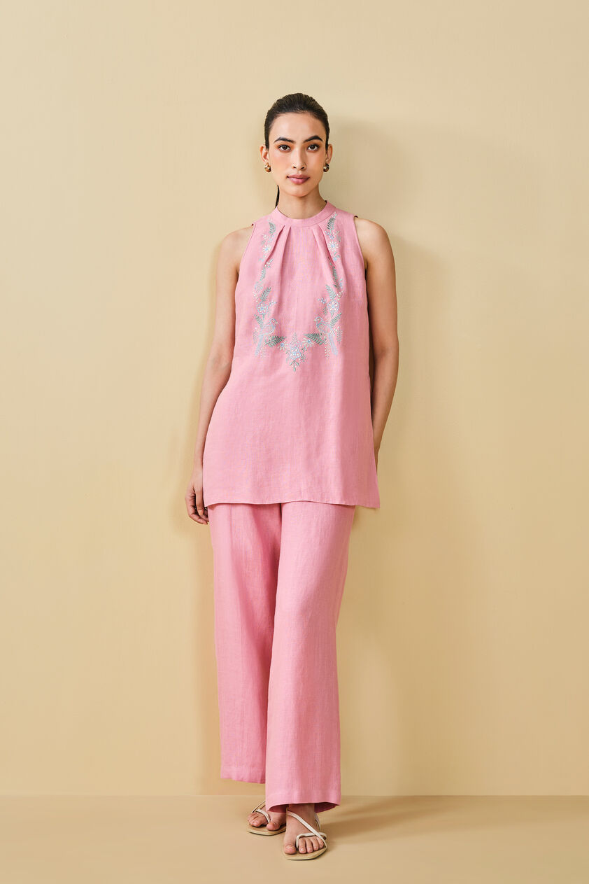 Birding Embroidered Hemp Coord - Blush, Blush, image 3