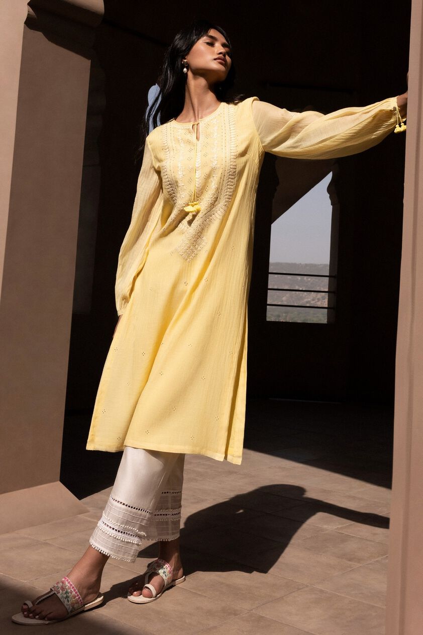 1 - Aavya Kurta &ndash; Yellow, image 1
