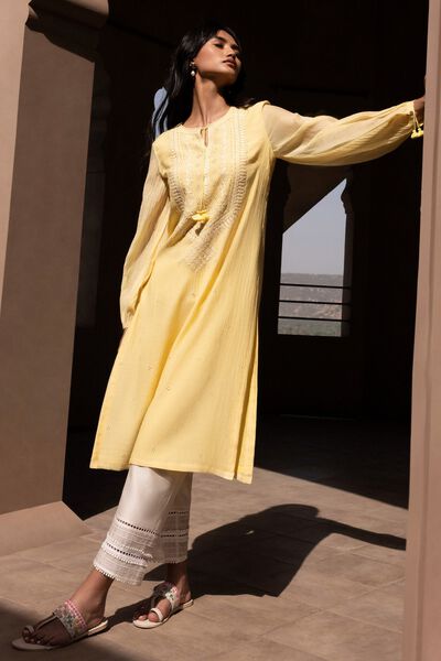 Aavya Kurta - Yellow