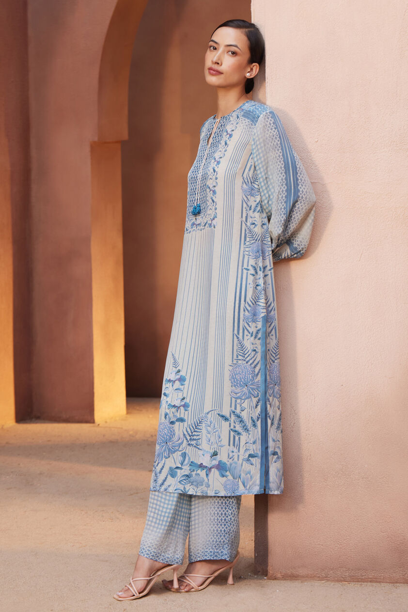 Neela Kurta Set - Blue, Blue, image 2