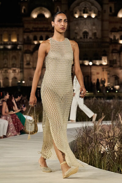 Lucinda Macrame Gown - Gold